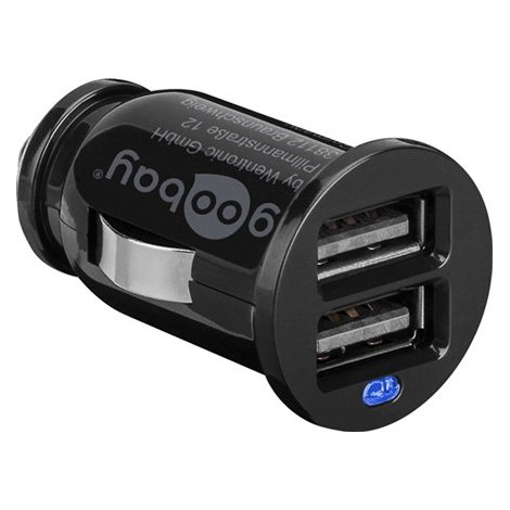 Twin USB Car Charger (2x USB) Goobay | Goodbay Dual USB car charger 2,1A | 5 V